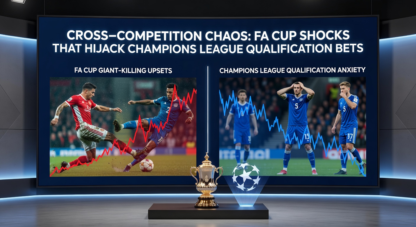 Bookmakers' screens flashing dramatic odds changes during an FA Cup shock