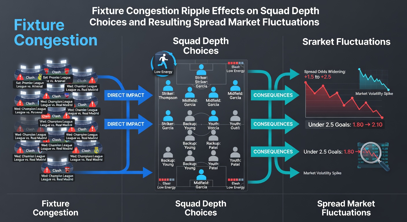 Graph depicting spread market volatility during periods of fixture congestion in European football