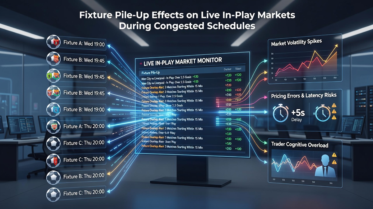 Live in-play betting interface showing adjusted odds during a congested football schedule