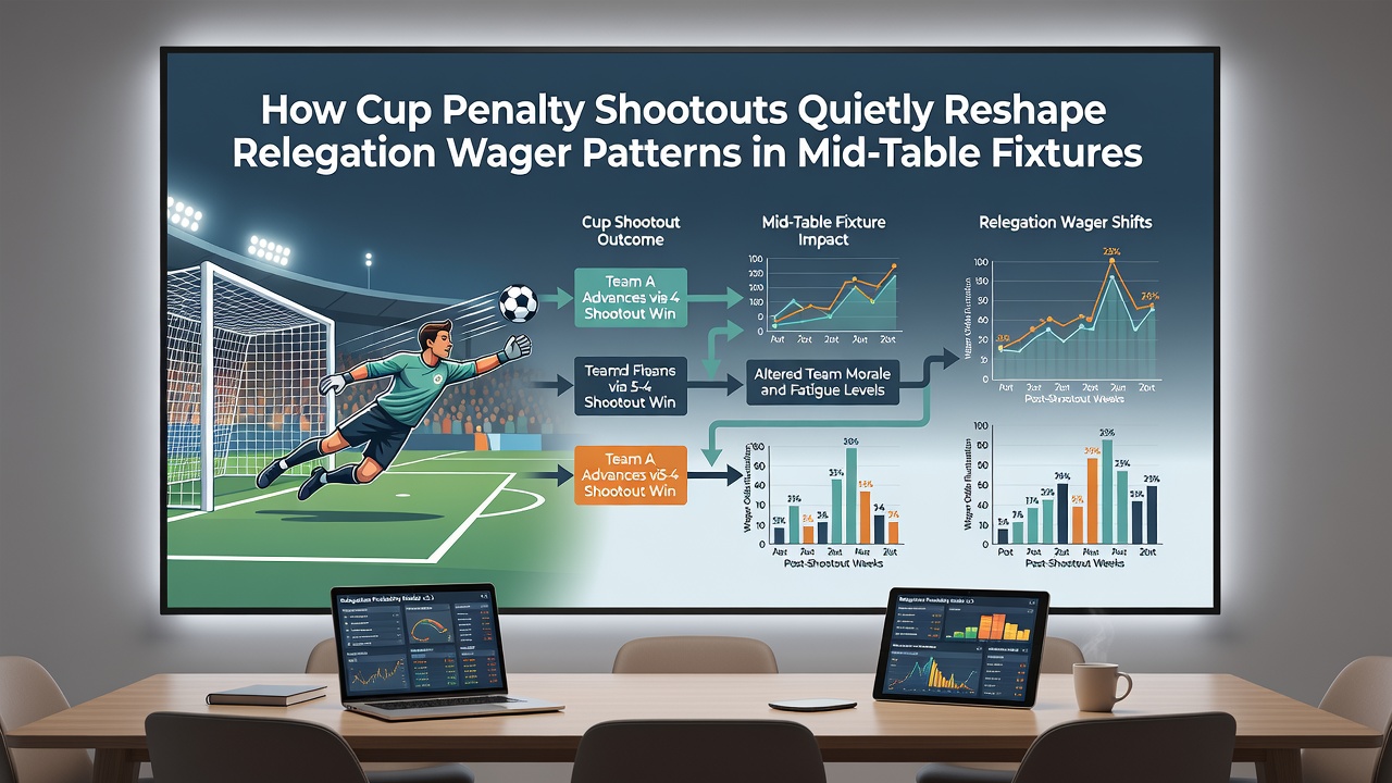 Mid-table football match with relegation odds and betting slips visible in foreground