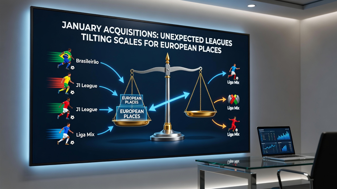 Statistical charts showing how January signings from non-European leagues influenced team standings in the race for continental competition