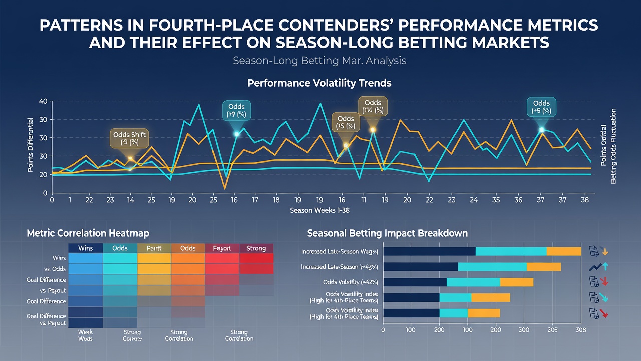 Visualization of betting market movements tied to fourth-place performance indicators