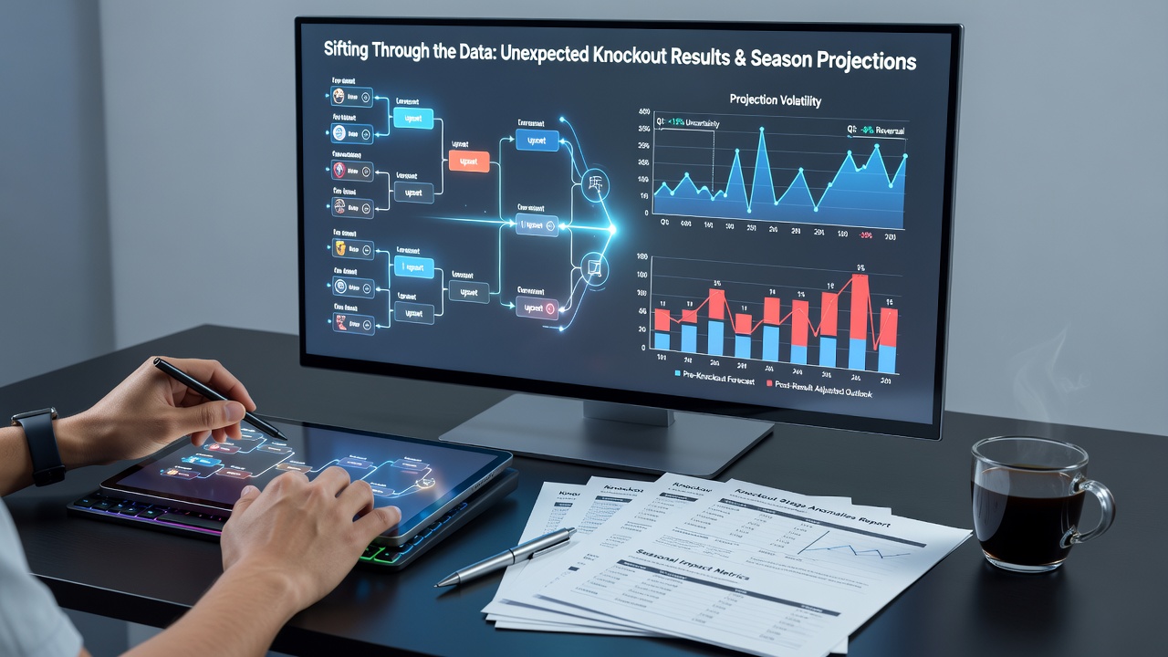 Analytics dashboard displaying revised season projections after a surprise knockout elimination