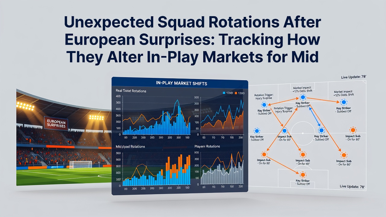 In-play betting interface showing live odds adjustments during a mid-season football match